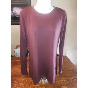 Old Navy Women's Maroon Purple Long Sleeve Shirt Top Knit Pullover Size Medium